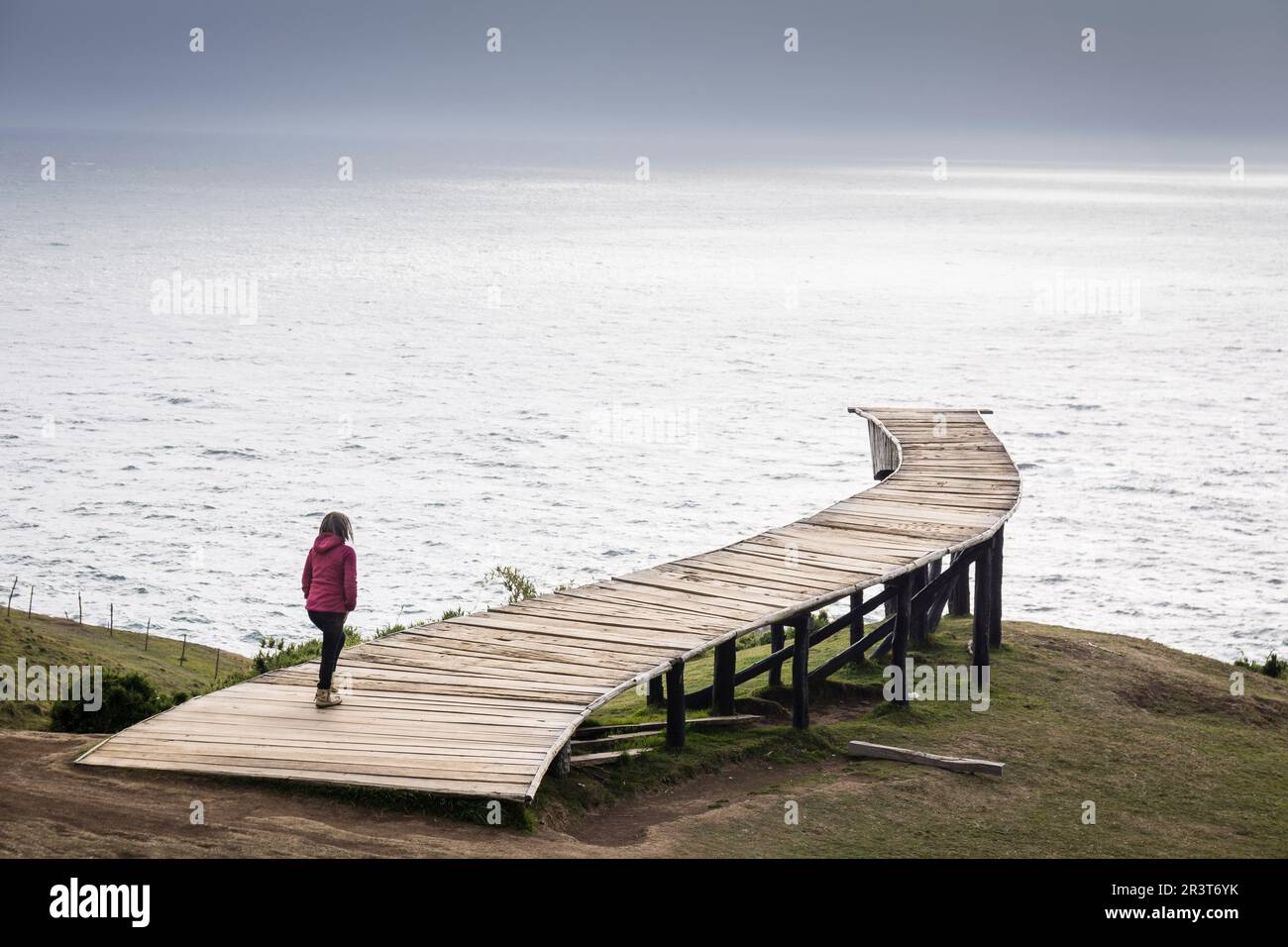 Muelle de las ánimas, Pirulil, costa occidental de la Isla Grande de Chiloé ,provincia de Chiloé ,región de Los Lagos,Patagonia, República de Chile,América del Sur. Stock Photo