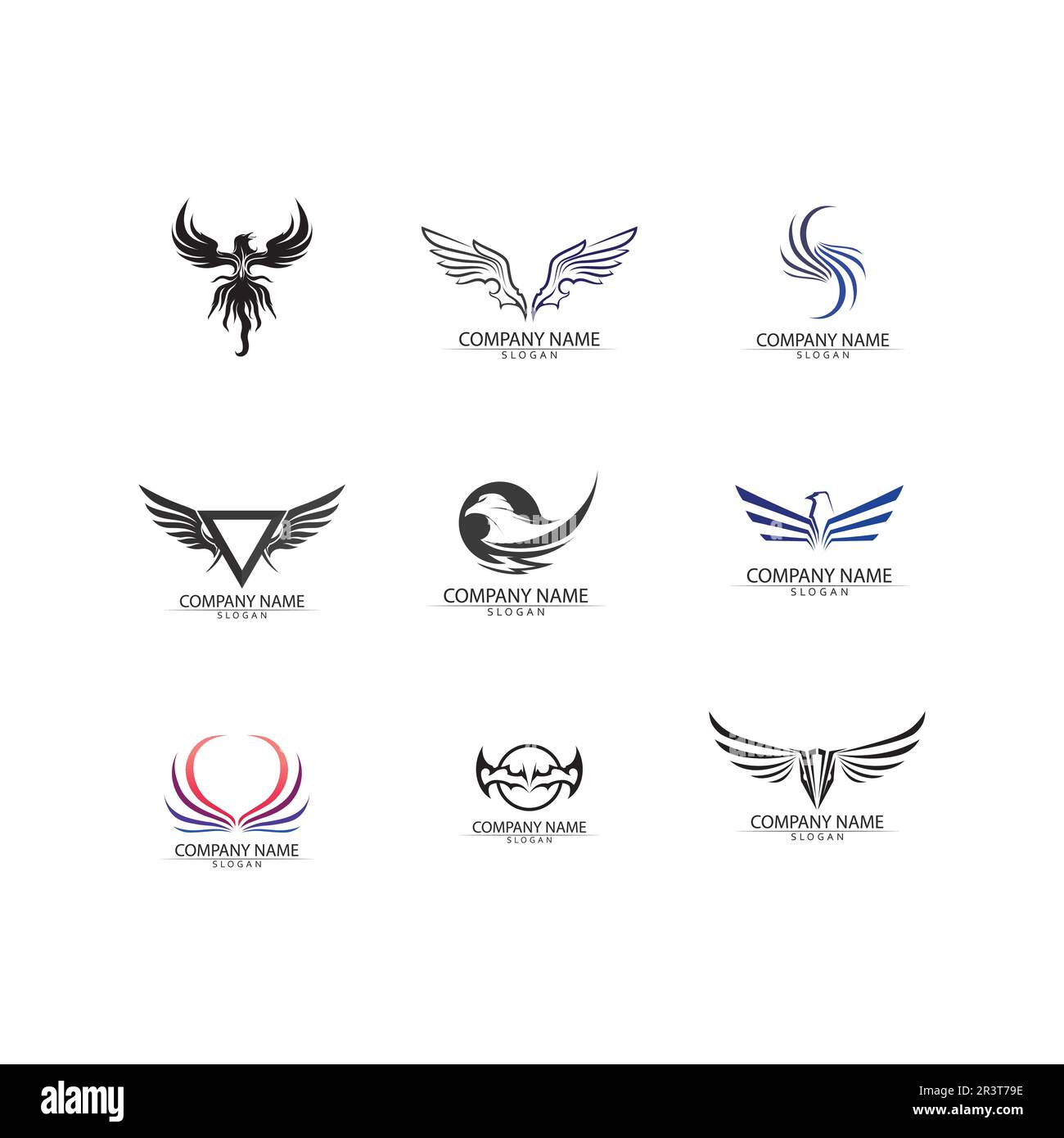 Falcon Eagle Bird Logo Template Vector Icon Stock Vector
