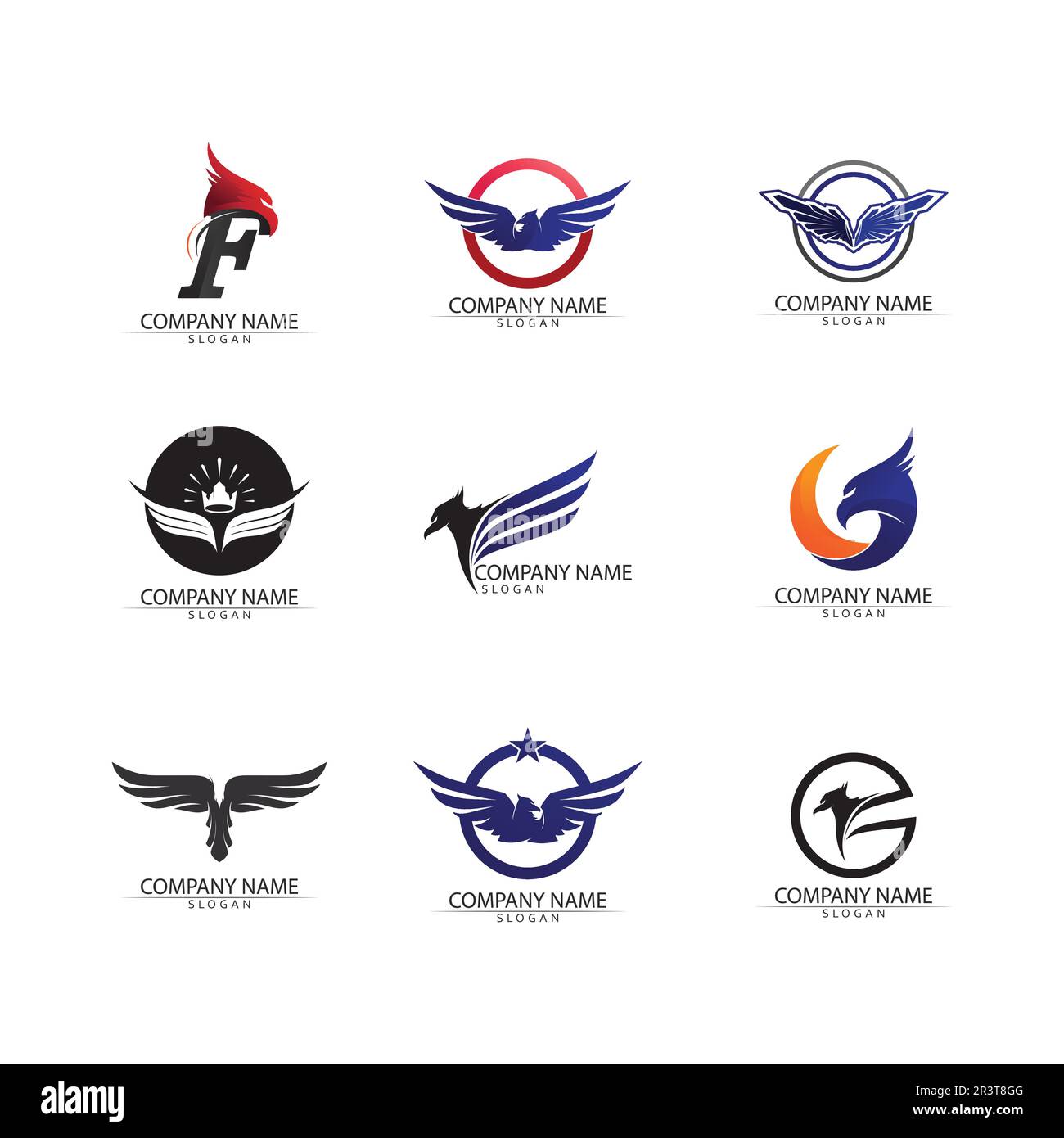 Falcon Eagle Bird Logo Template Vector Icon Stock Vector