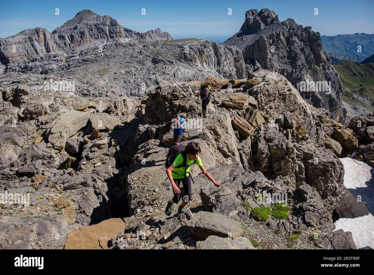 ascenso a la Mesa de los Tres Reyes, 2444 m., alta ruta pirenaica, región de Aquitania, departamento de Pirineos Atlánticos, Francia. Stock Photo