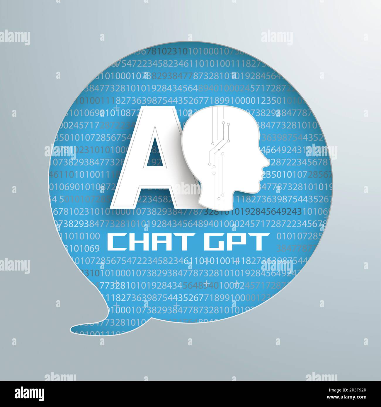 AI Chat GPT Speech Bubble Hole Algorithm Stock Photo