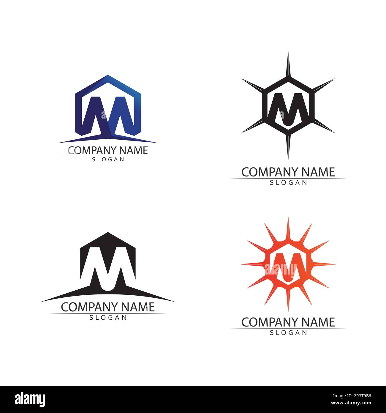 M letter logo design vector identity icon sign Stock Vector