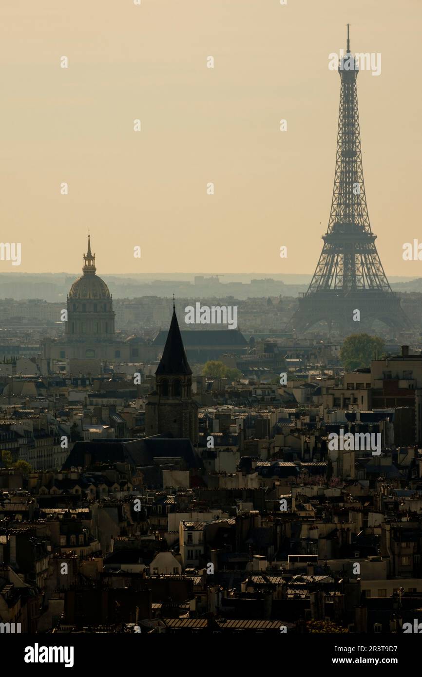 Eiffel Tower and Paris skyline, France,Western Europe. Stock Photo