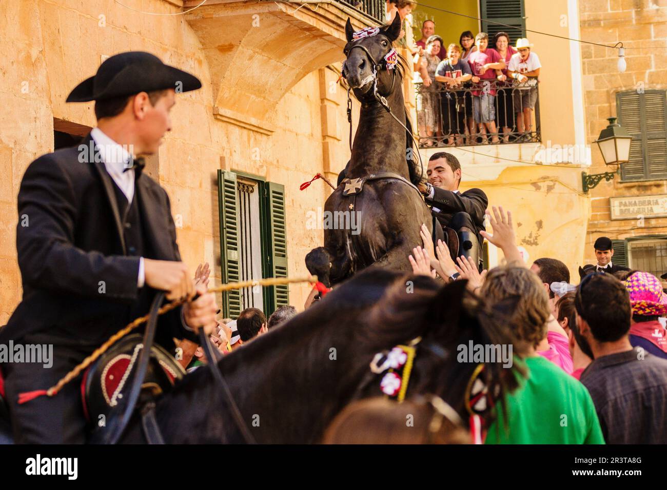 convocatoria de los caballeros, Fiestas de Sant Joan. Ciutadella.Menorca,Islas Baleares,españa. Stock Photo