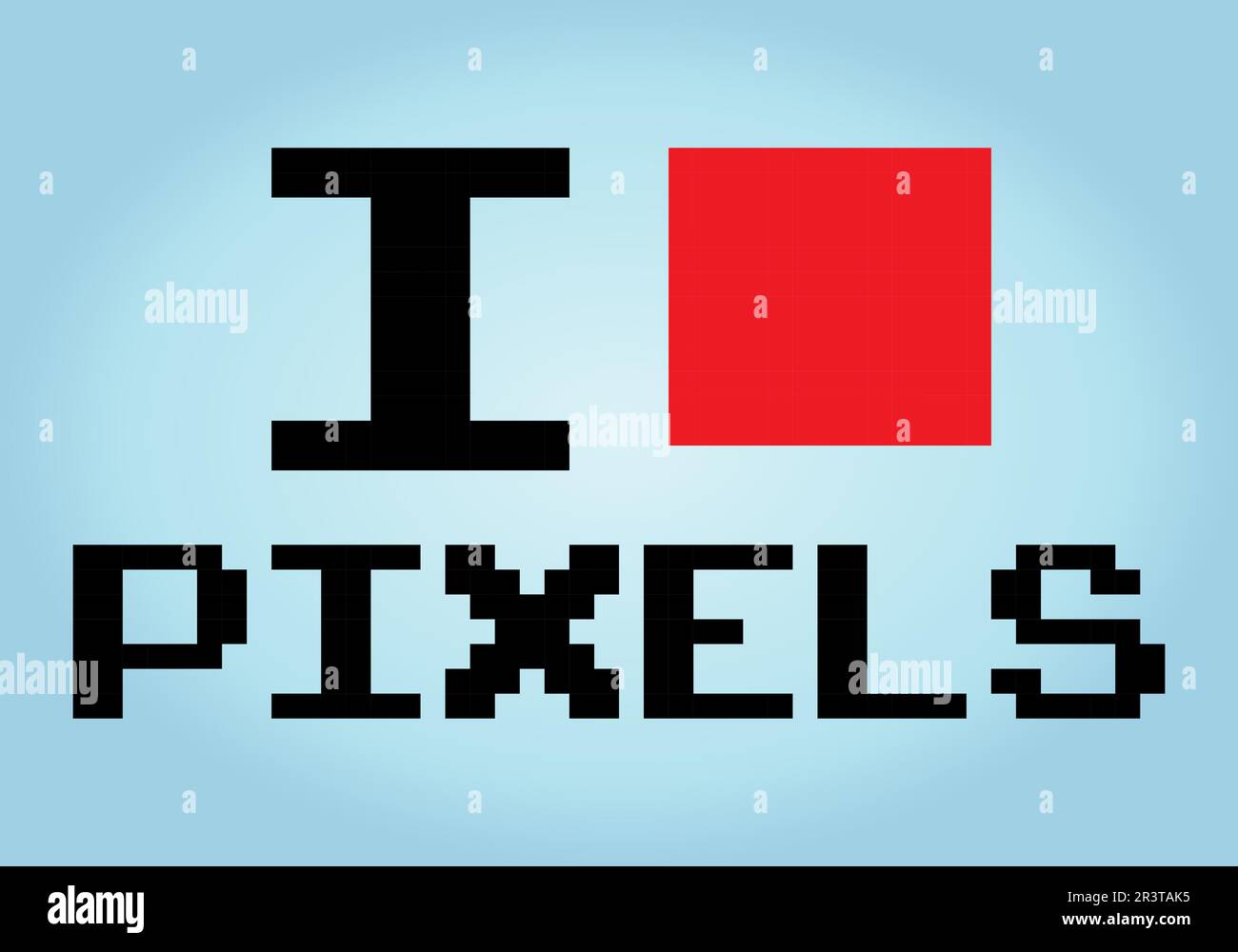 8 bit pixels I like pixel. Pixel lovers for game assets and cross stitch patterns in vector illustrations. Stock Vector