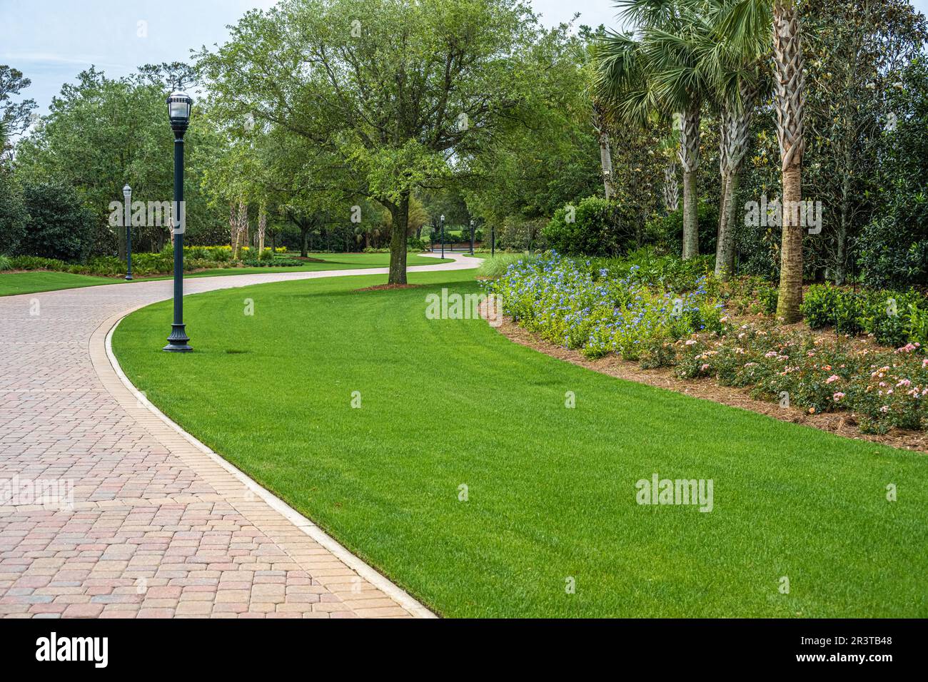Winding paver lane at TPC Sawgrass in Ponte Vedra Beach, Florida. (USA