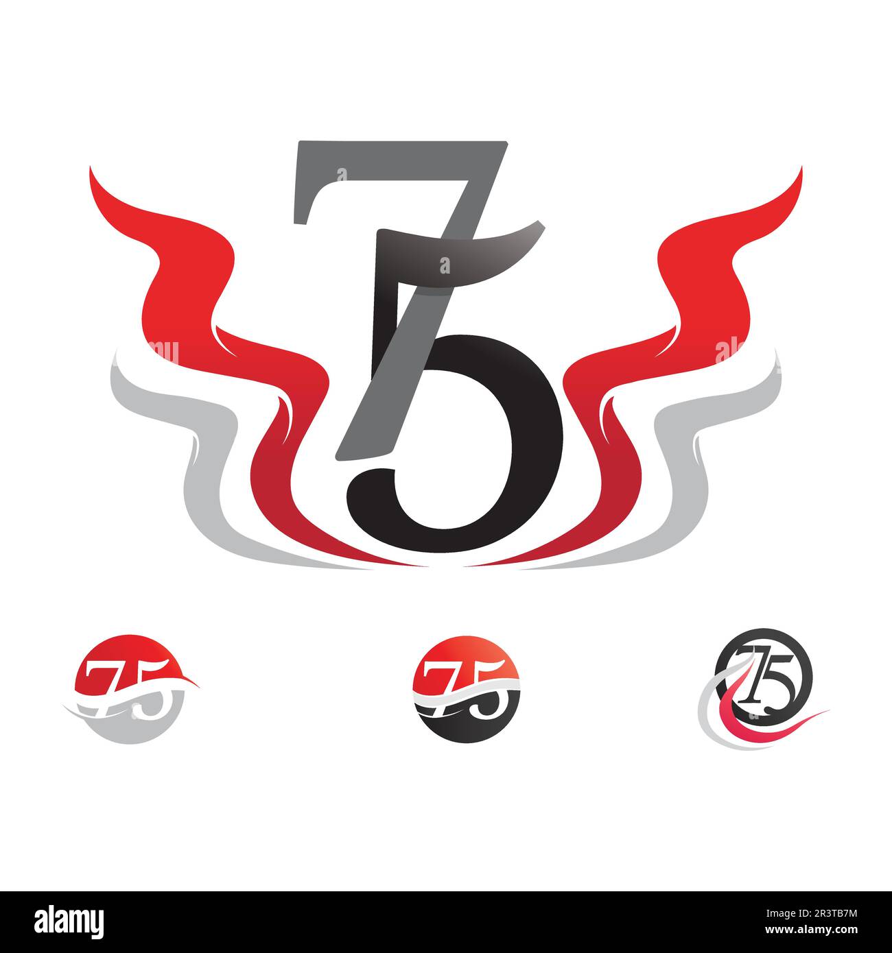 number 75 icon set logo design vector Stock Vector