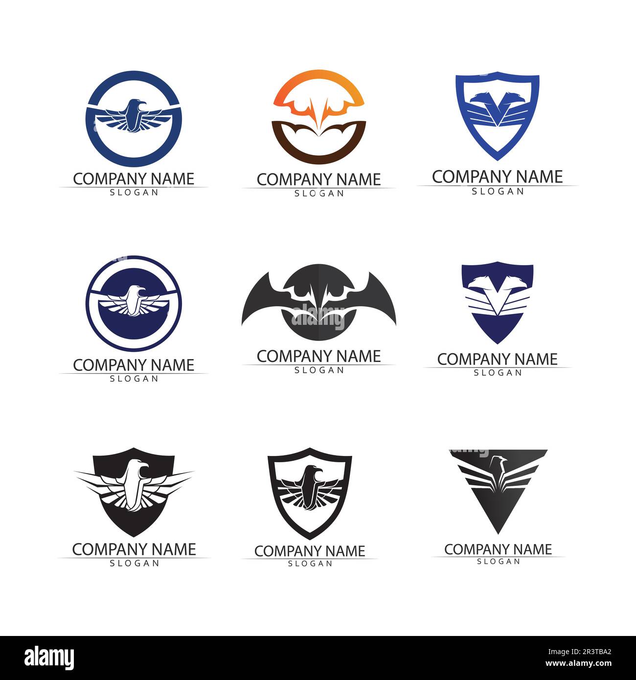 Falcon Eagle Bird Logo Template Vector Icon Stock Vector