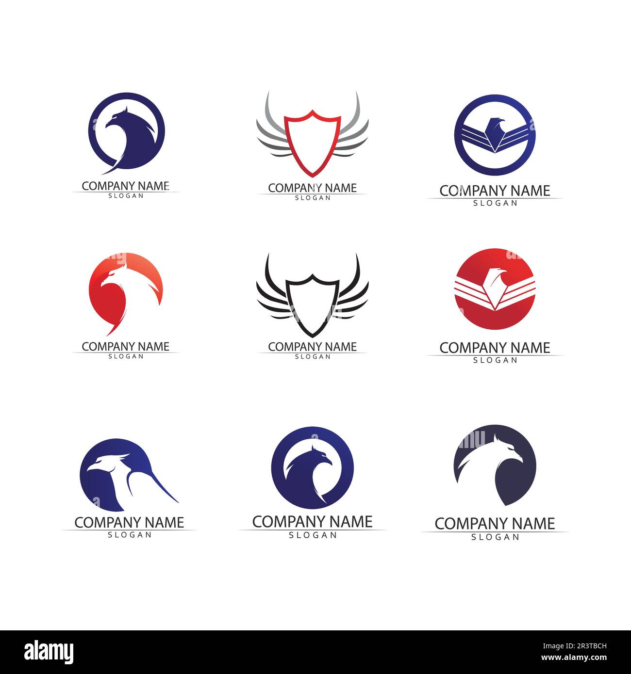 Falcon Eagle Bird Logo Template Vector Icon Stock Vector