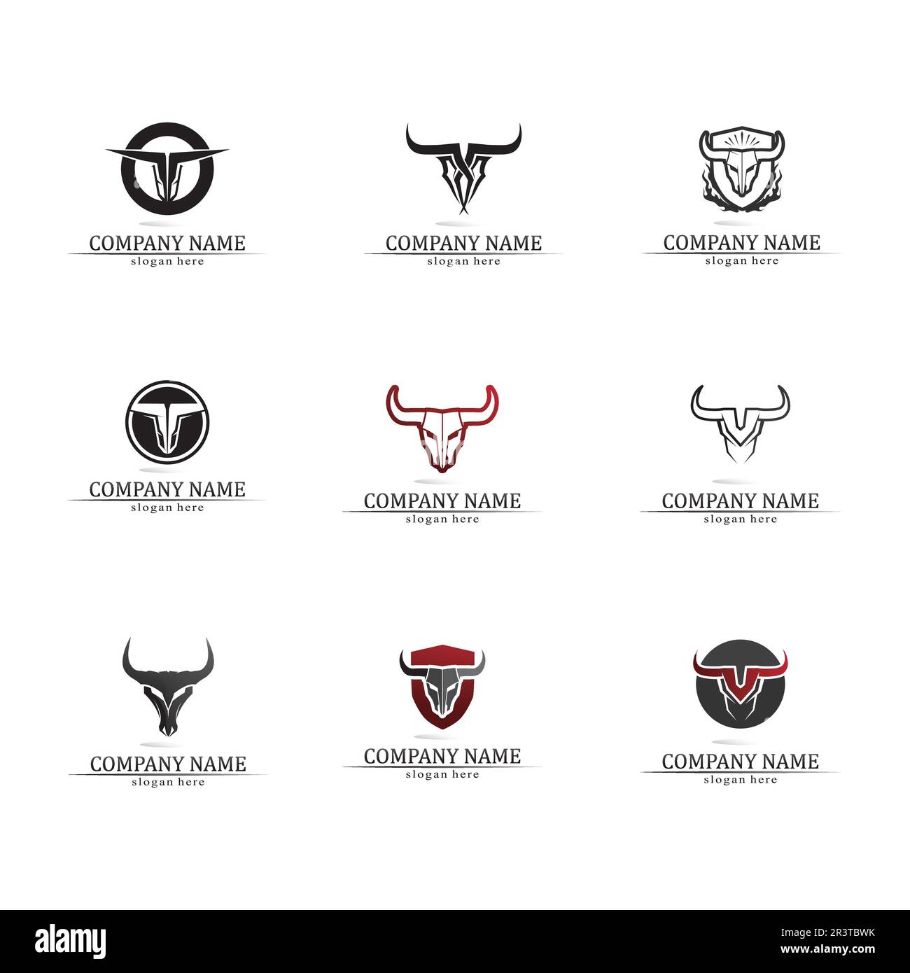 Bull horn logo and symbol template icons app Stock Vector Image 