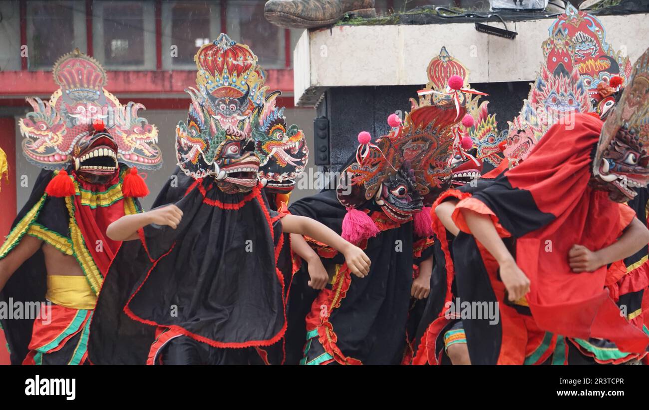 The perform of barong dance. Barong is one of the Indonesian ...