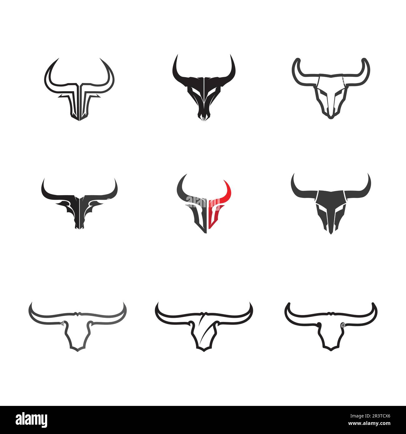 Bull horn logo and symbol template icons app Stock Vector Image & Art