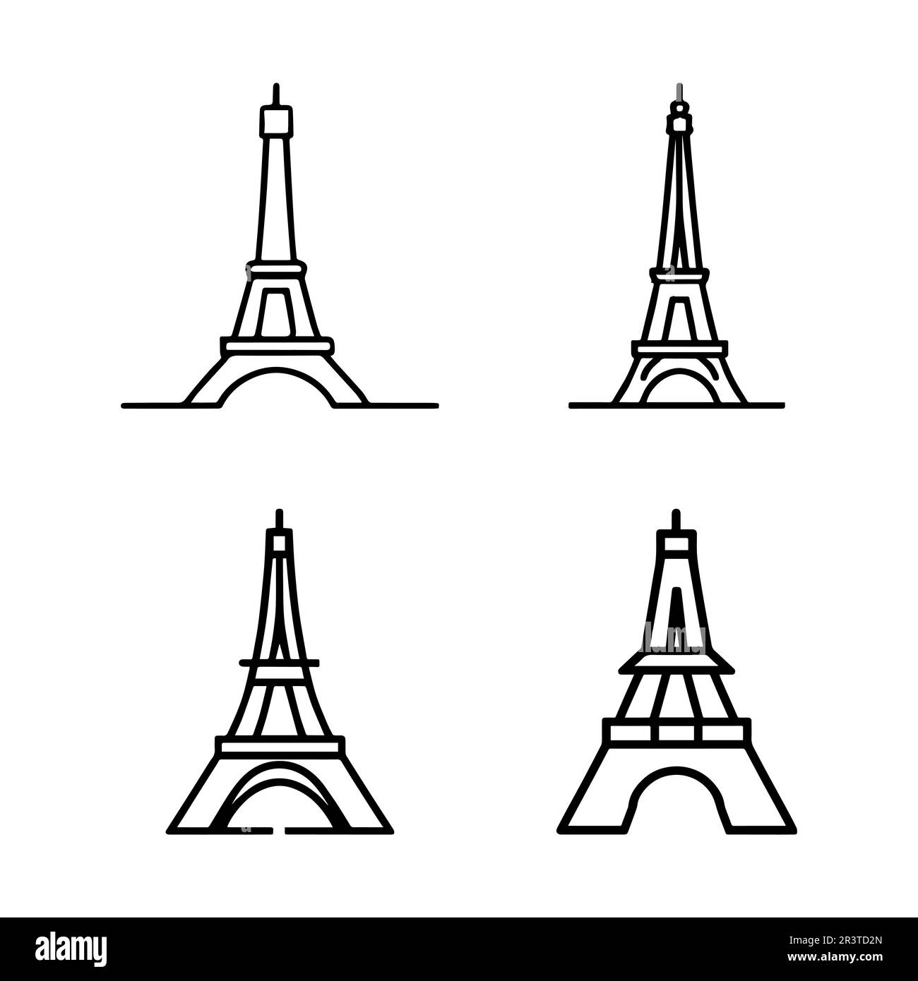 Tourism logo design. World famous places logo. Tower simple logo design inspiration. eps 10 Stock Vector