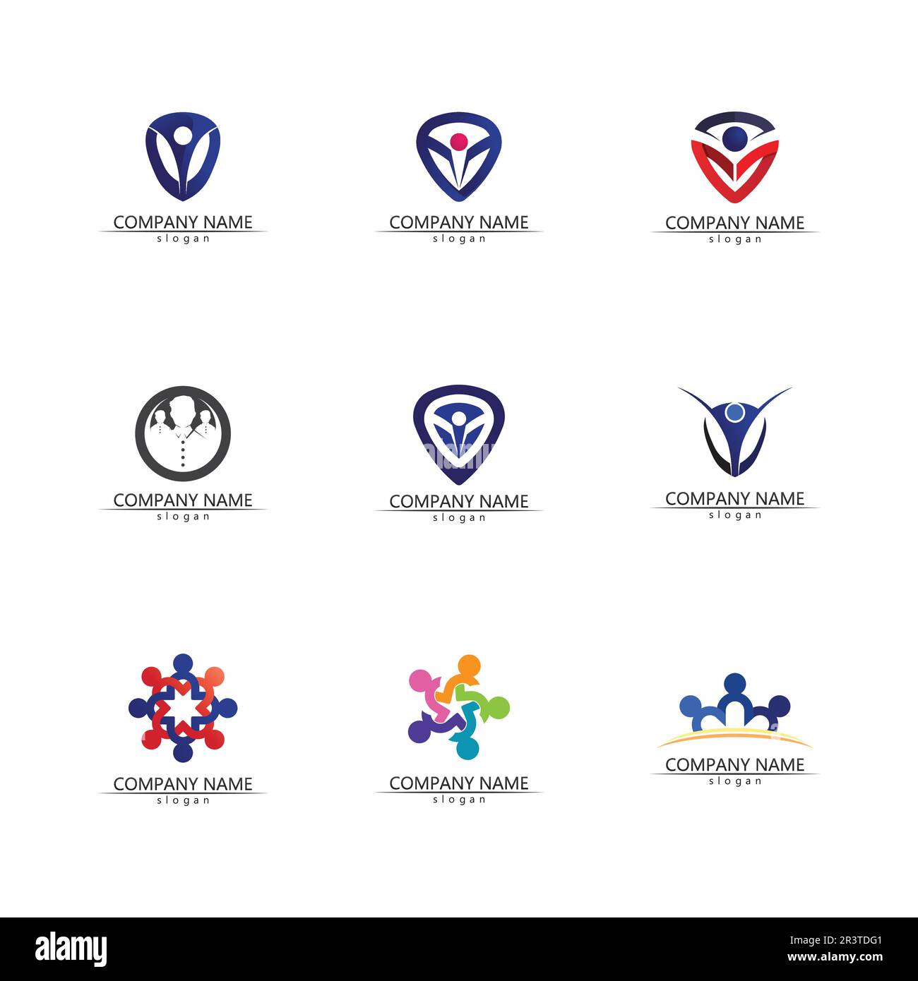 People Icon work group Vector  logo illustration design Stock Vector
