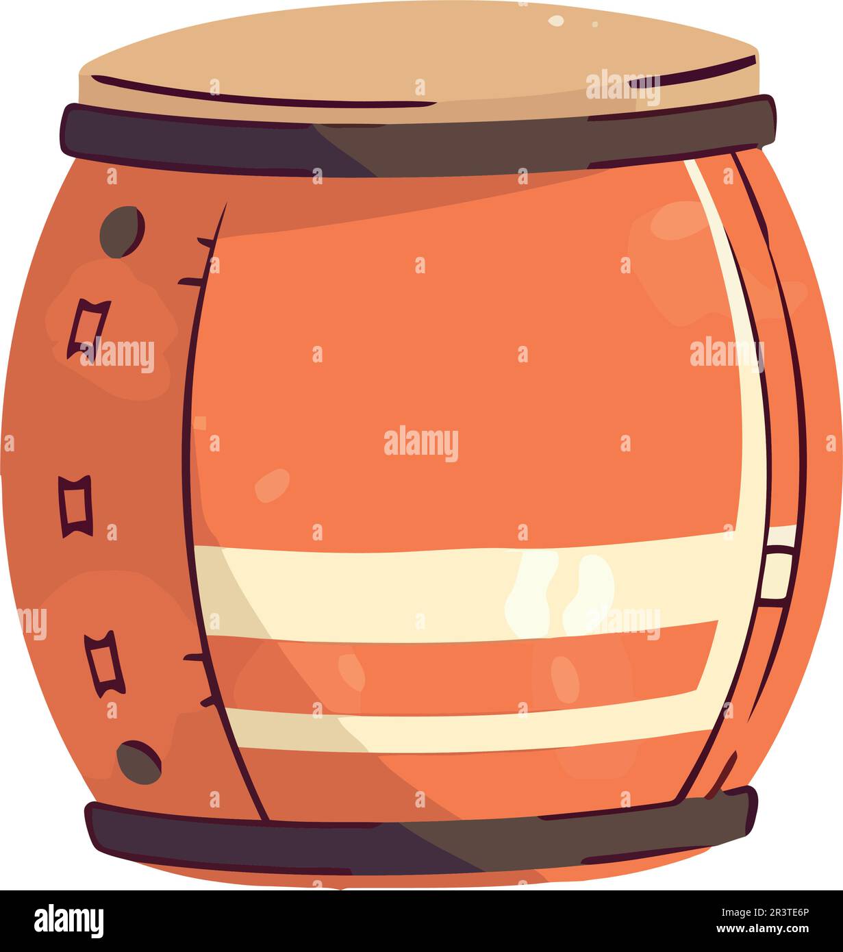 Antique drum, handcrafted percussion instruments Stock Vector Image