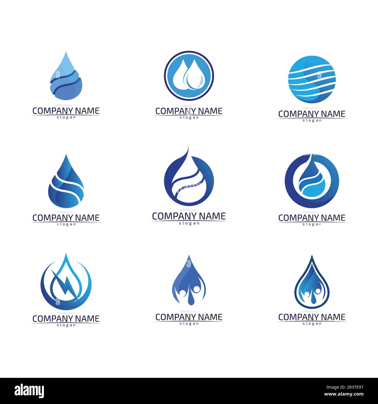 water wave logo design template Stock Vector