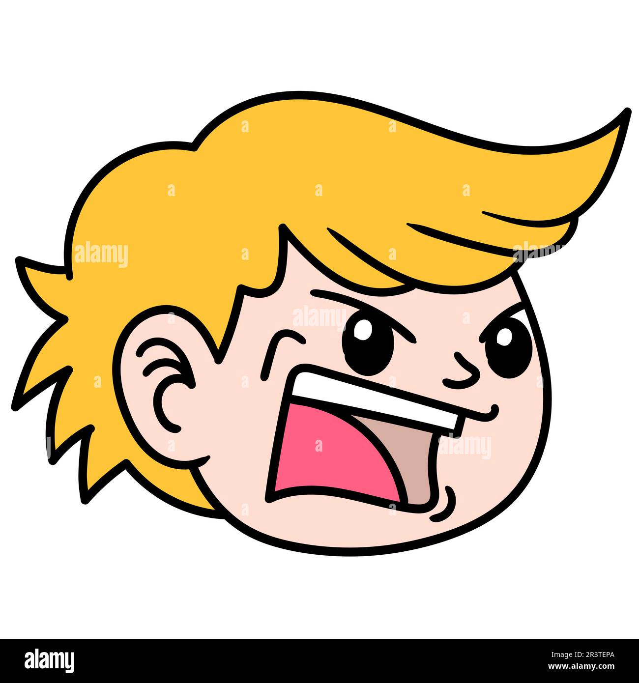 angry screaming cartoon face