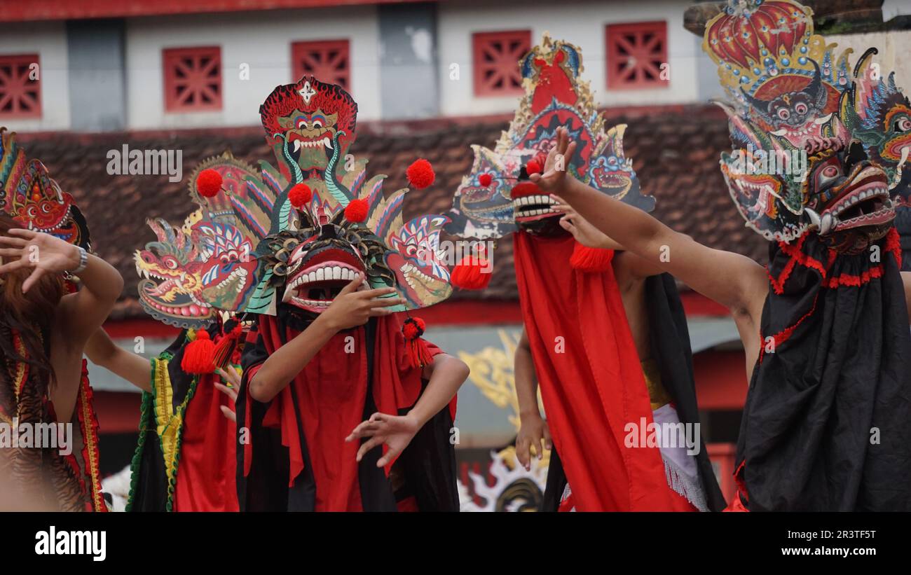 The perform of barong dance. Barong is one of the Indonesian ...