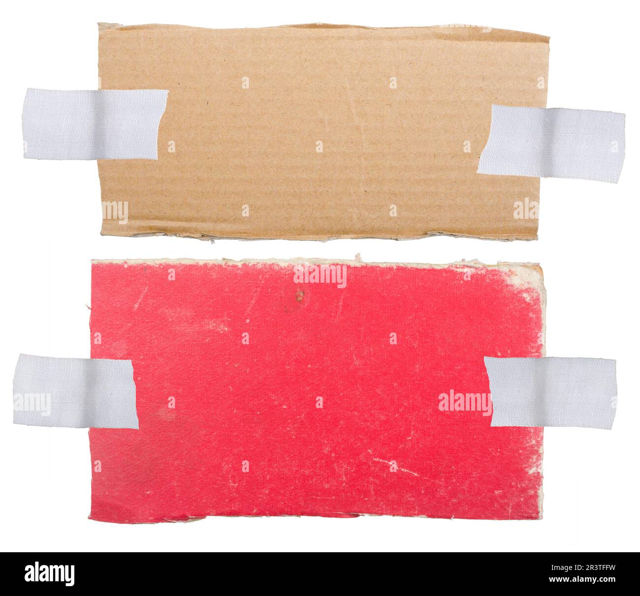 Cardboard labels attached with a sticky tape Stock Photo Alamy
