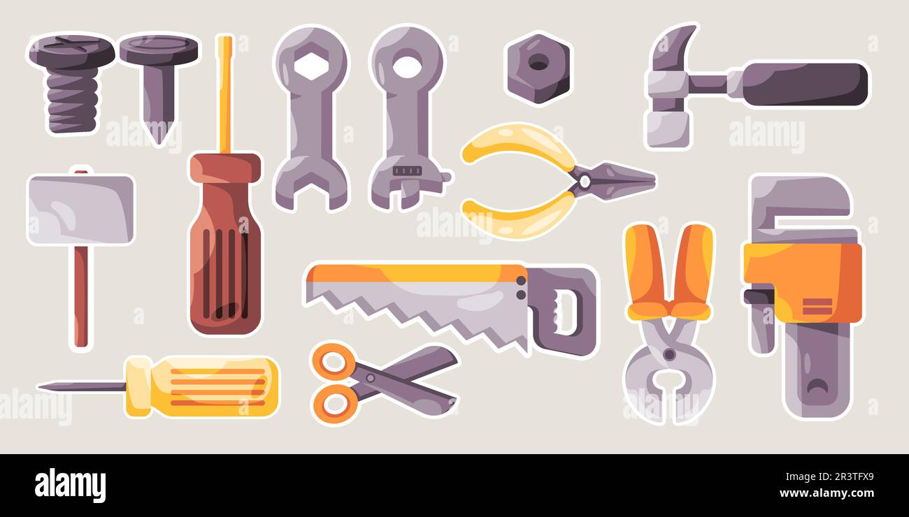 tools mechanic hardware handy maintenance object set