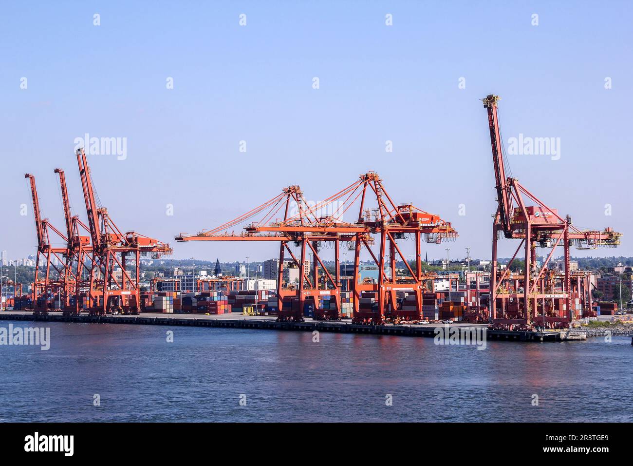 Vancouver, Canada - May 28.2015: Port of Vancouver BC Canada with Ships ...