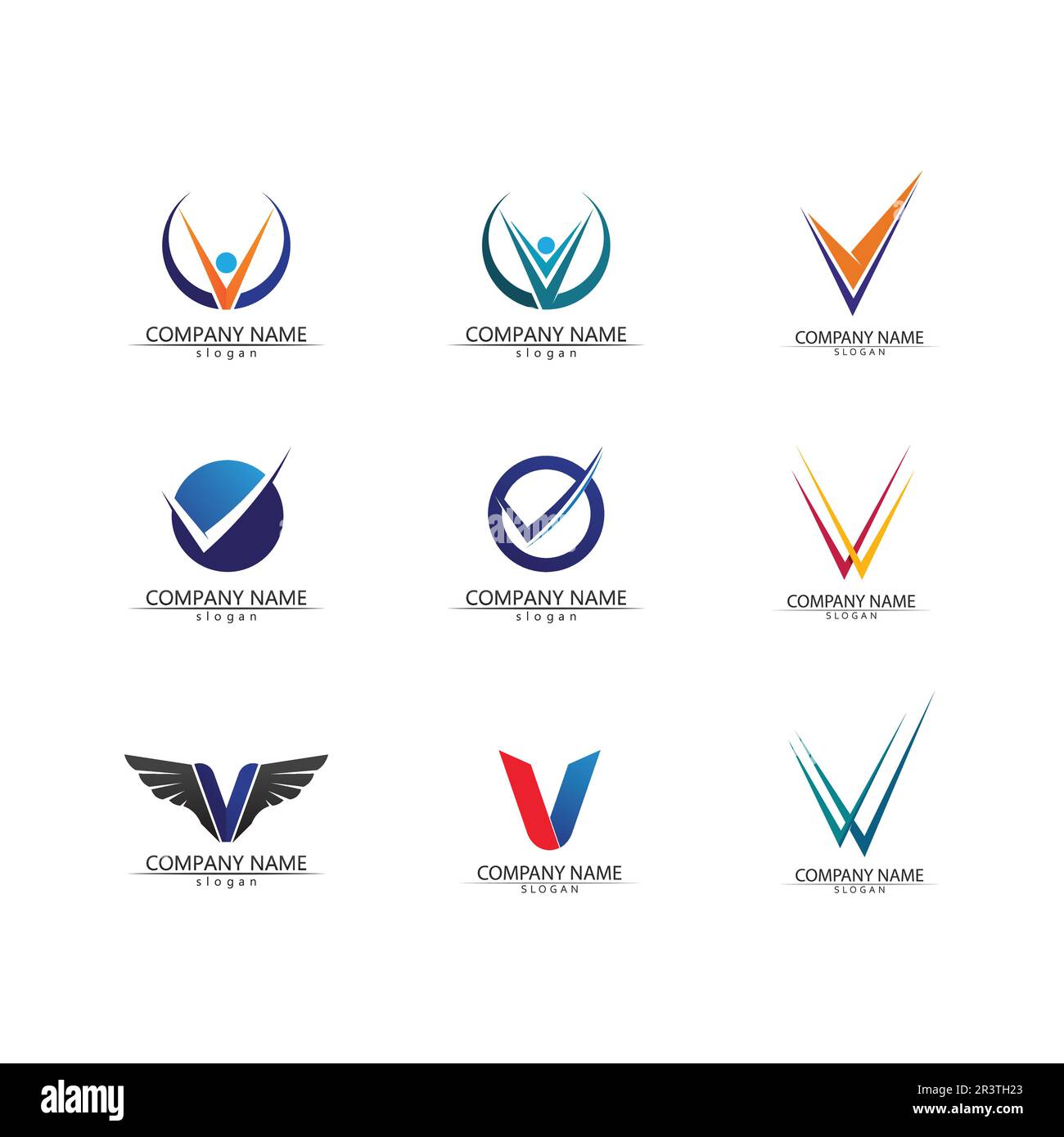 V Letter Logo Template vector icon illustration Stock Vector
