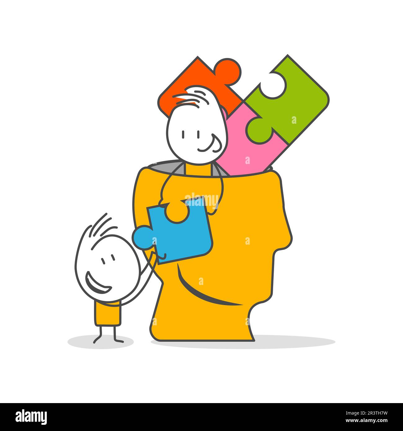 Stick figures. Education. Isolated on white background. Hand drawn