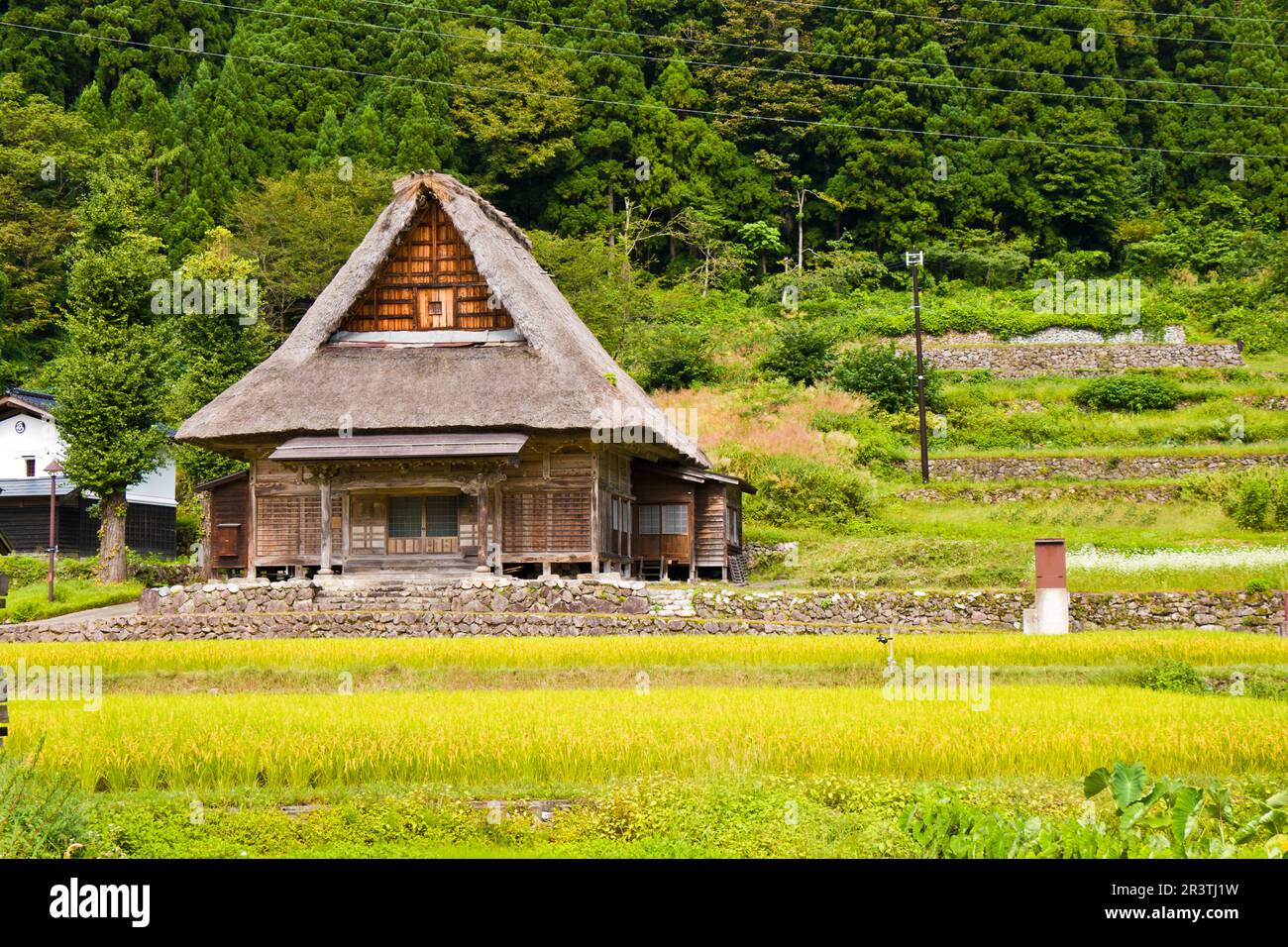 World Heritage site Ainokura (Gokayama) mountain village in Toyama prefecture. Stock Photo