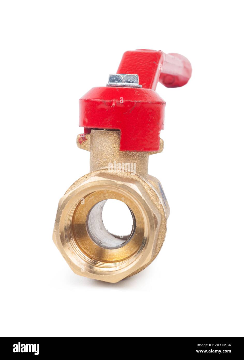 Ball valve with red handle Stock Photo Alamy