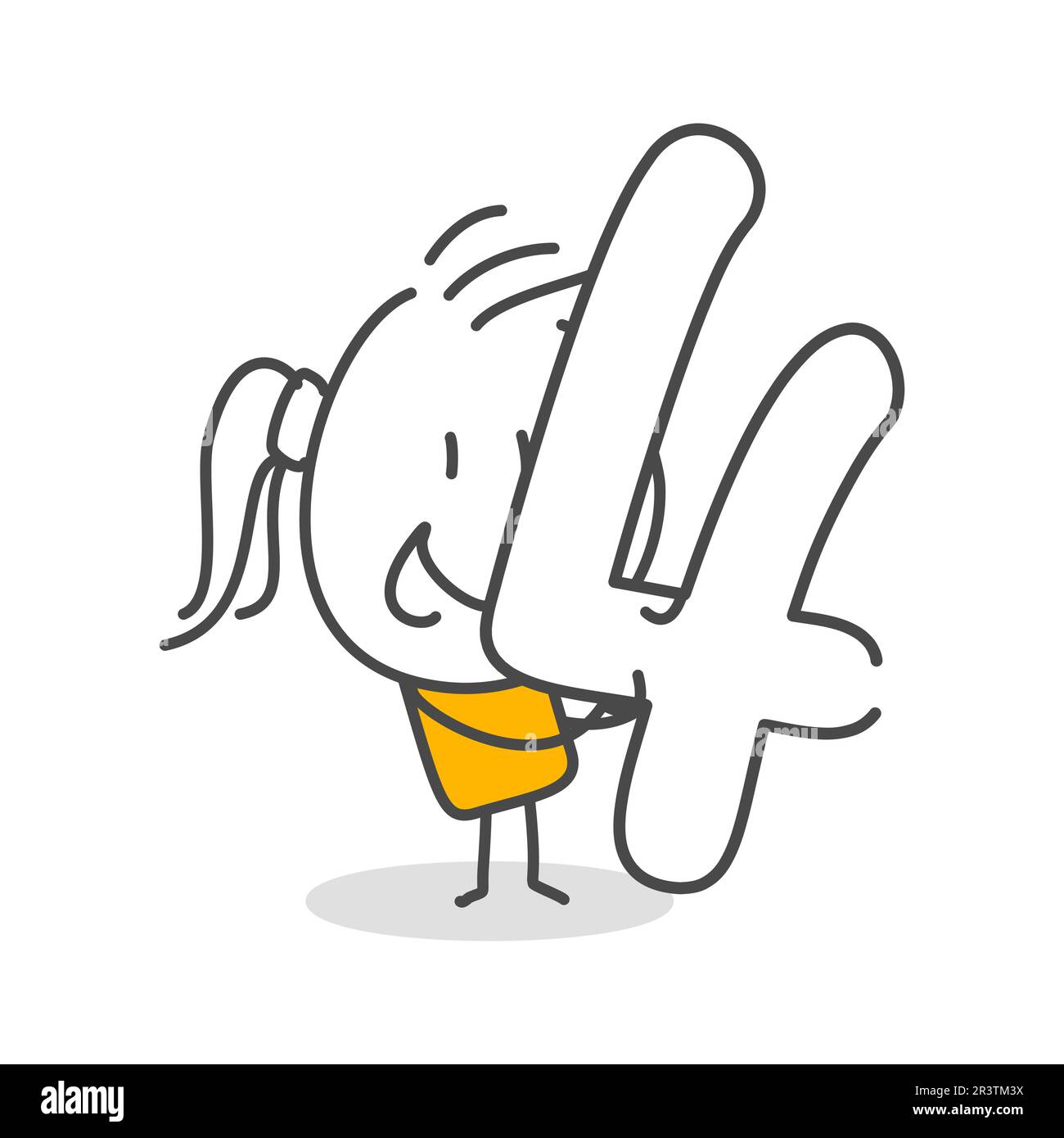 Stick figures. Numbers. Isolated on white background. Hand drawn Doodle