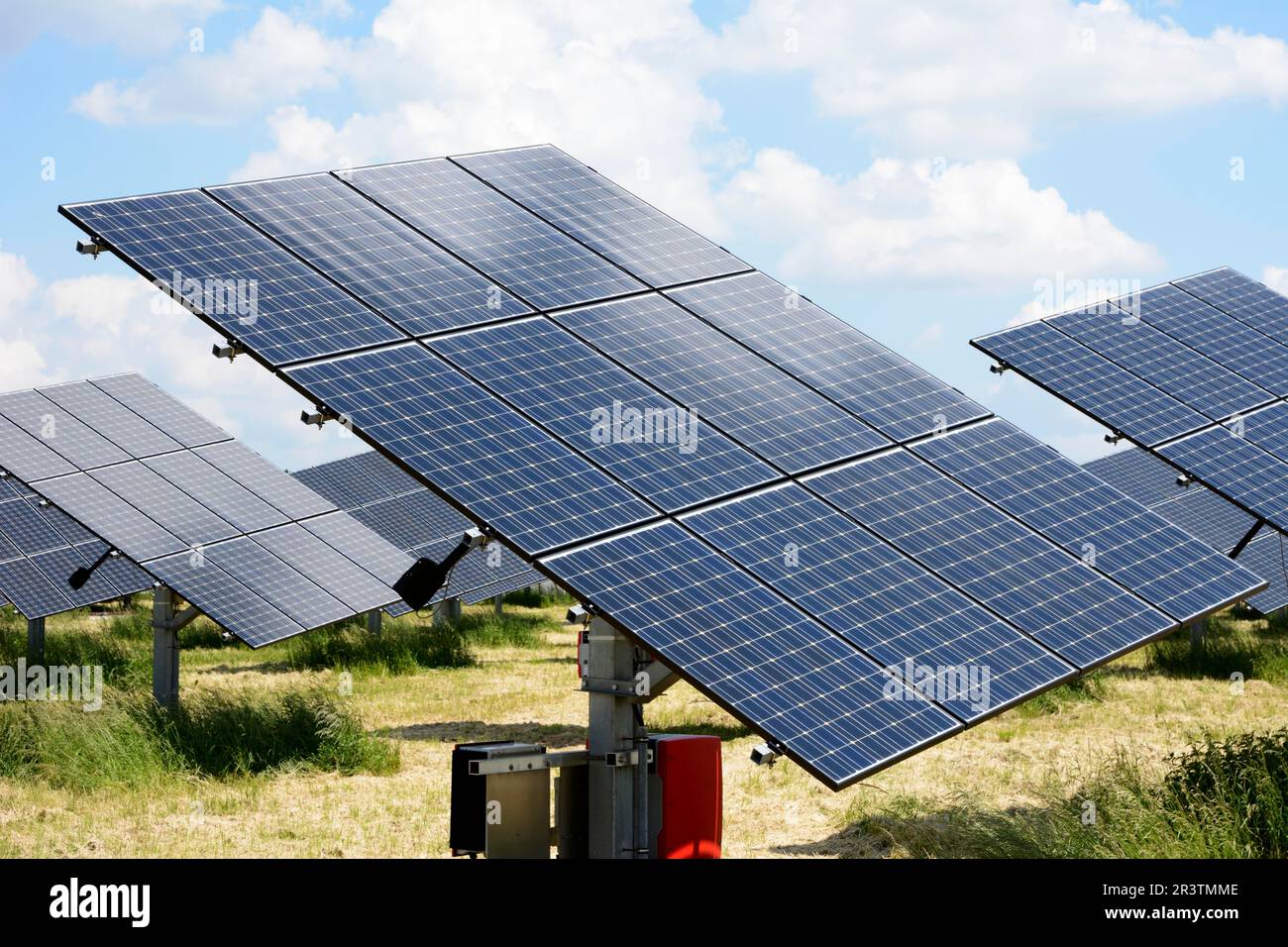 Photovoltaic, Alternative energy creation in a solar park Stock Photo