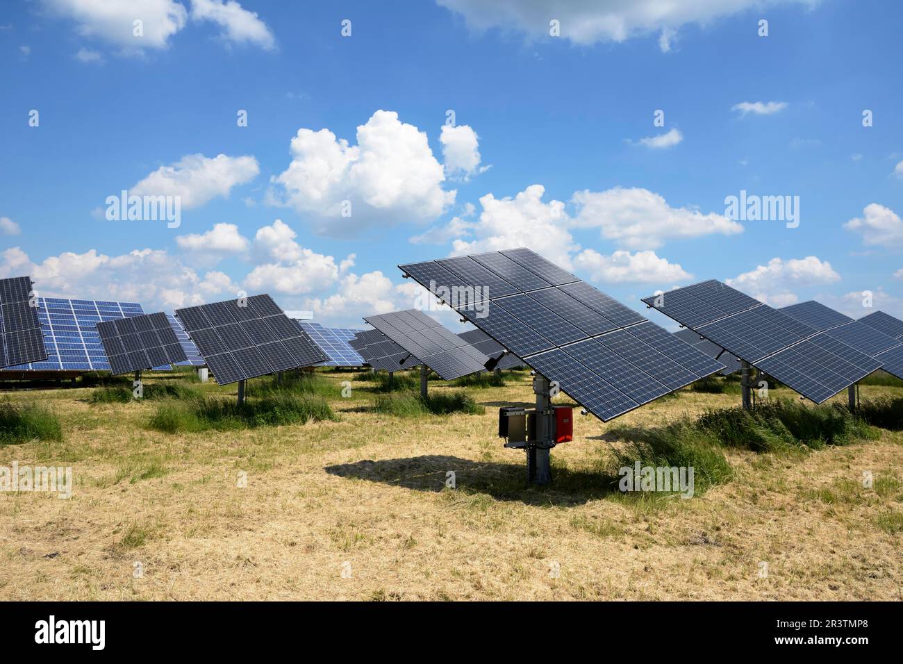 Photovoltaic, Alternative energy creation in a solar park Stock Photo