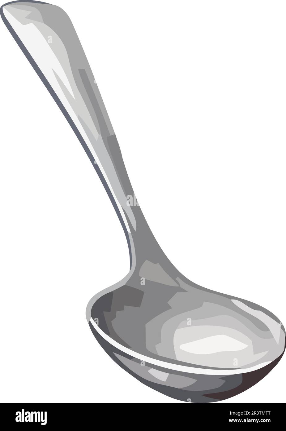 Shiny silverware spoon on white background Stock Vector Image & Art - Alamy