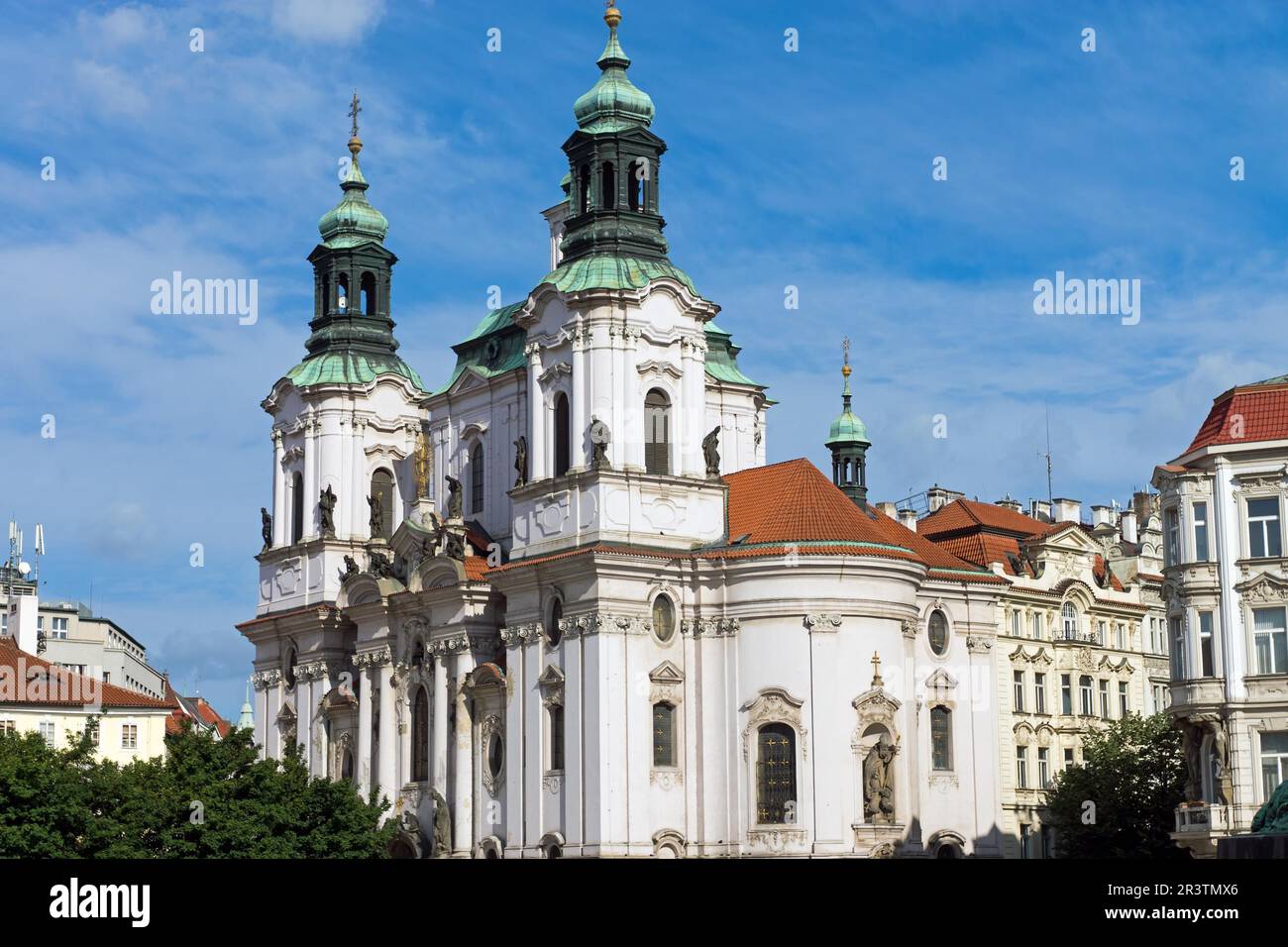 Church of St. Nicholas on Old Town Square in Prague Stock Photo