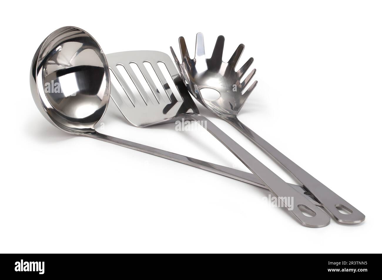 set of stainless steel kitchenware Stock Photo