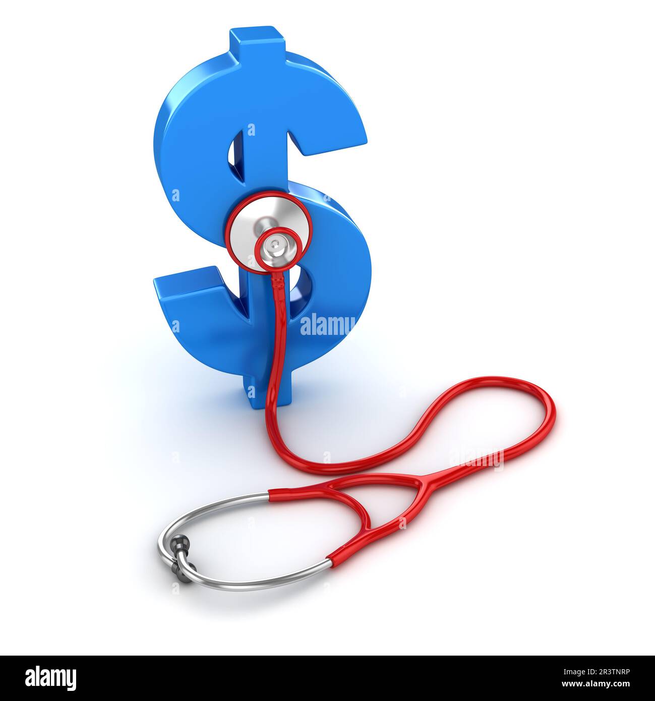 Blue Dollar Symbol and Red Stethoscope Stock Photo - Alamy