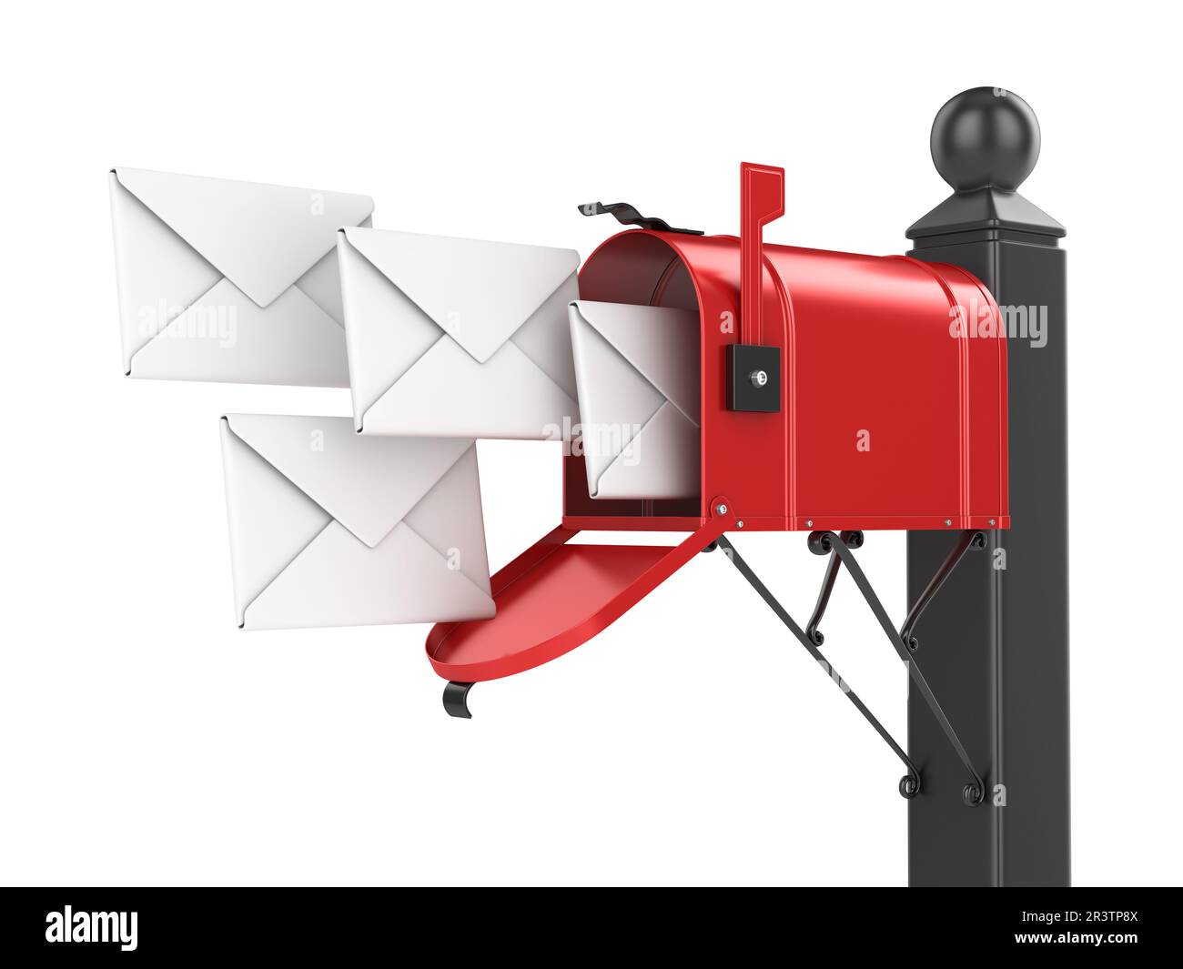 Red mailbox with letters Stock Photo by ©Alexynder 11444152