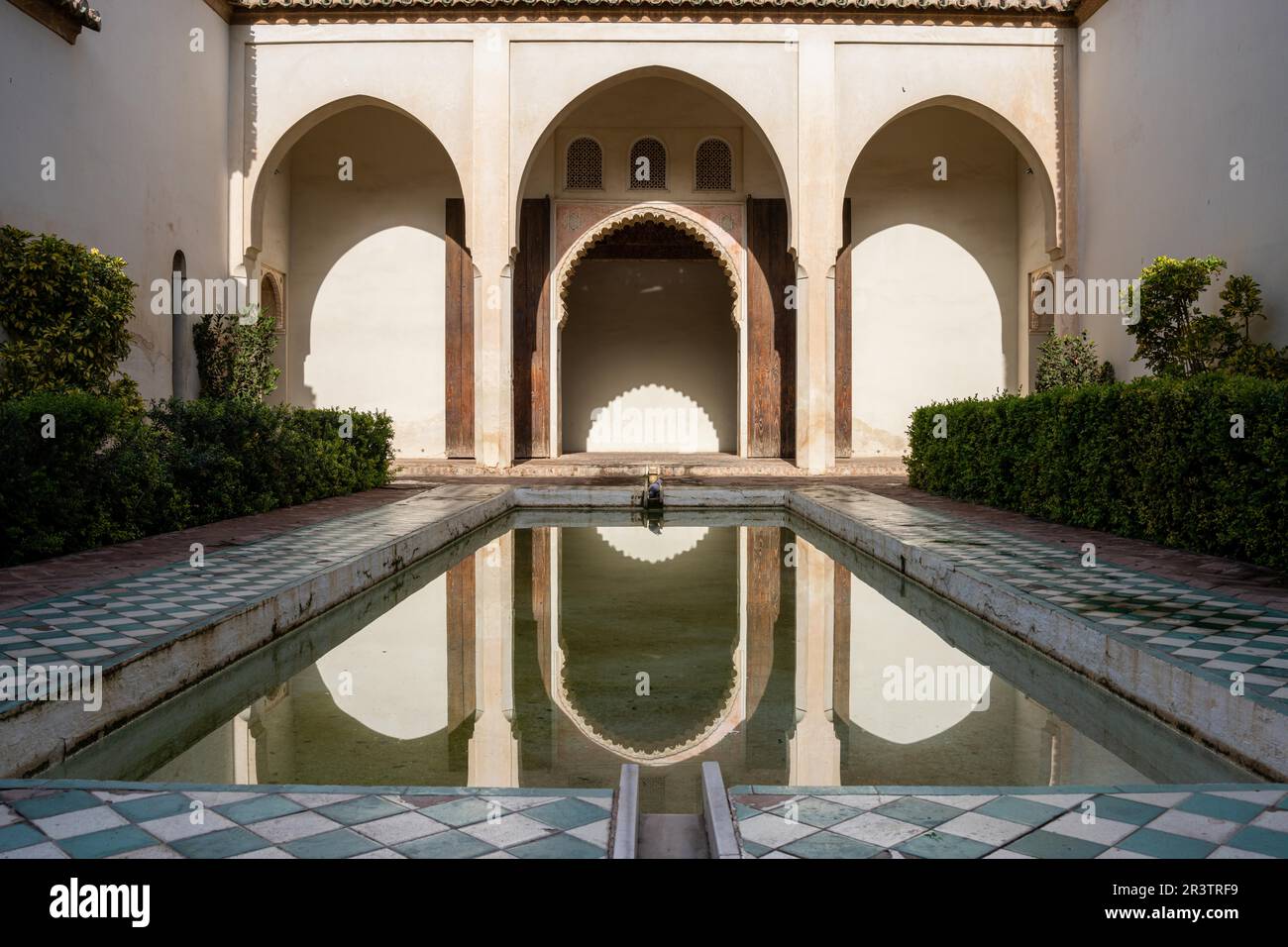 Patio de los Surtidores. Palacio Taifa, Alcazaba, Malaga, Spain Stock
