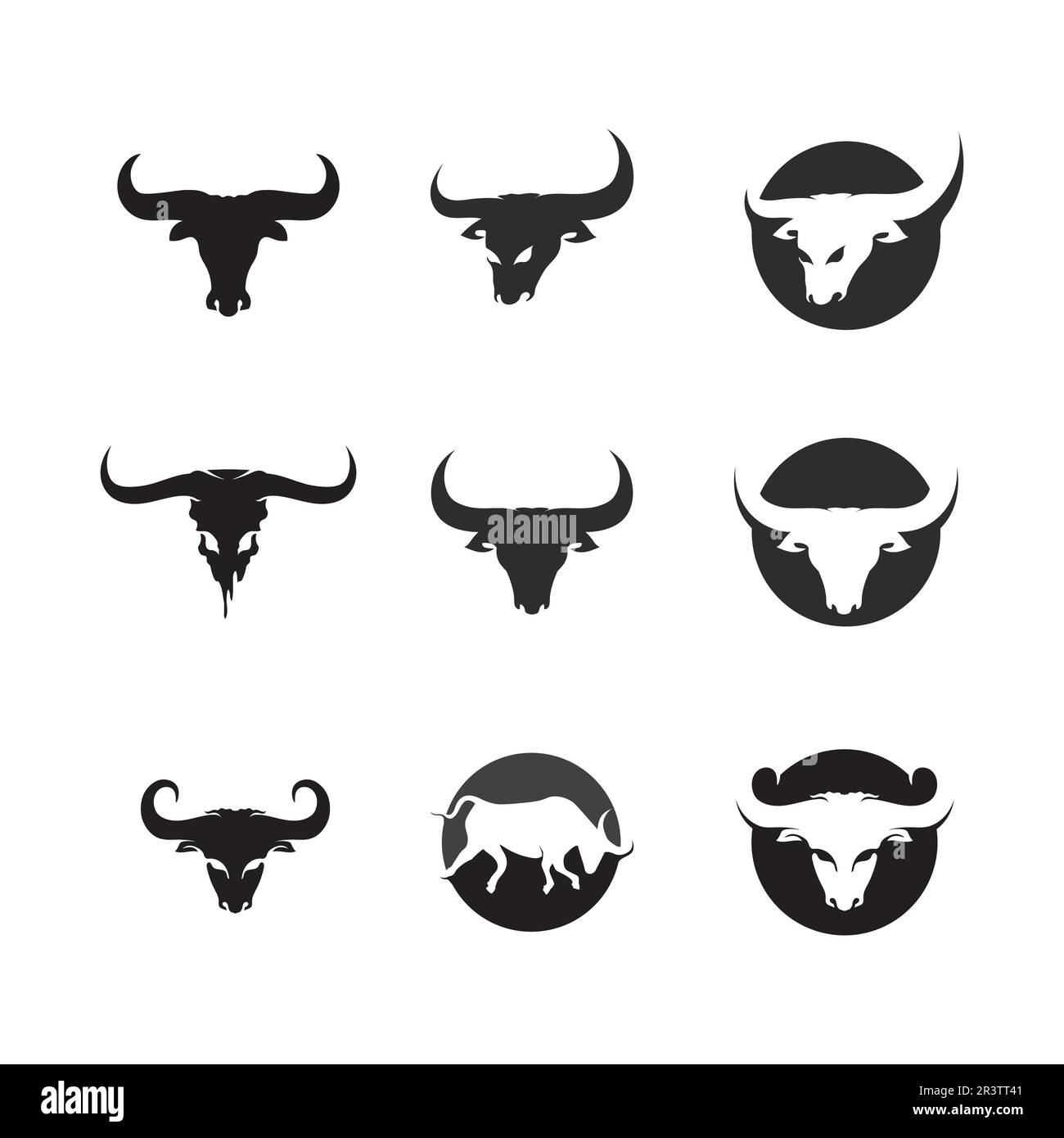 Bull horn logo and symbol template icons app Stock Vector Image & Art