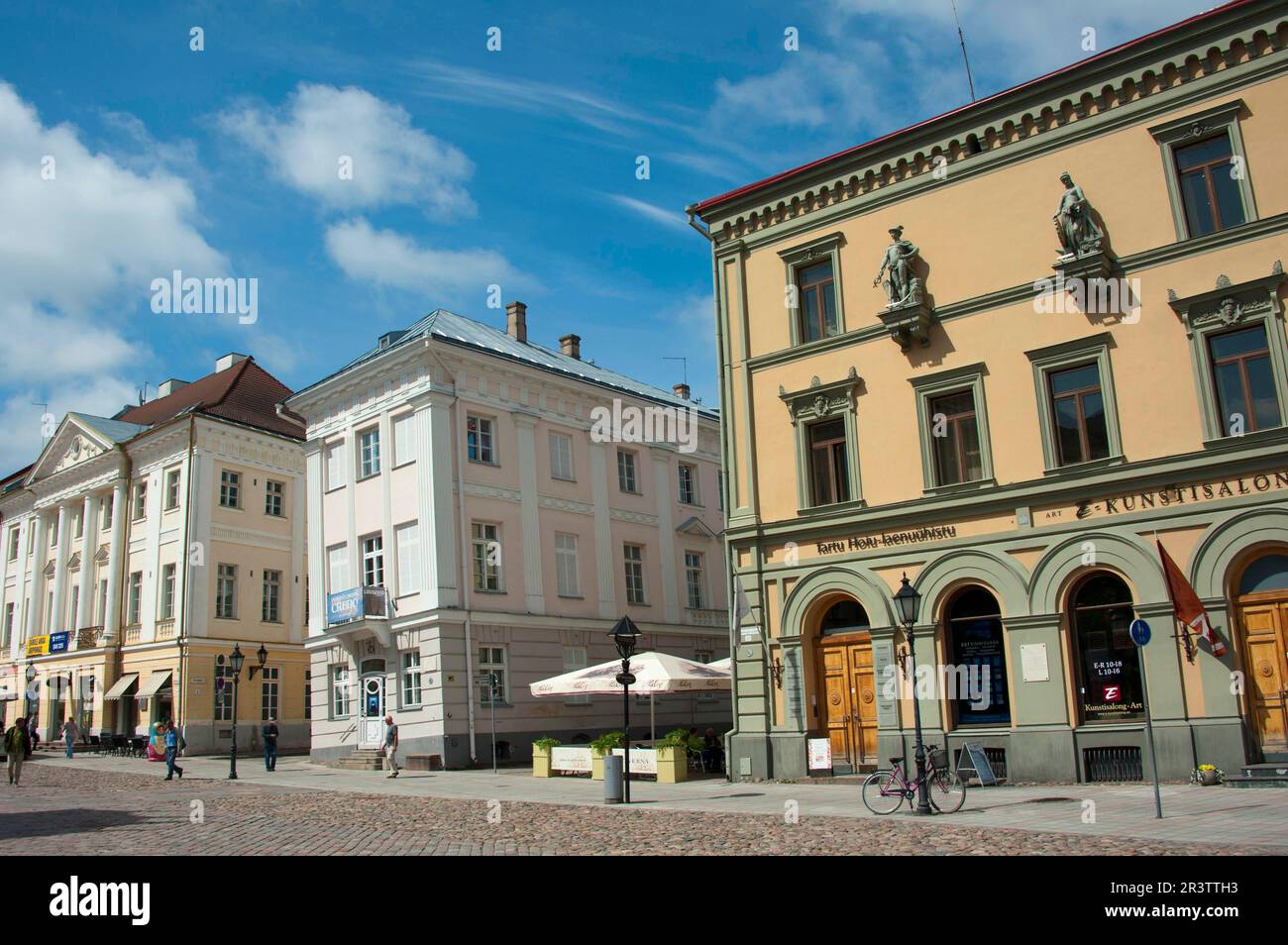 Houses at town hall square, Tartu, Estonia, Baltic states Stock Photo