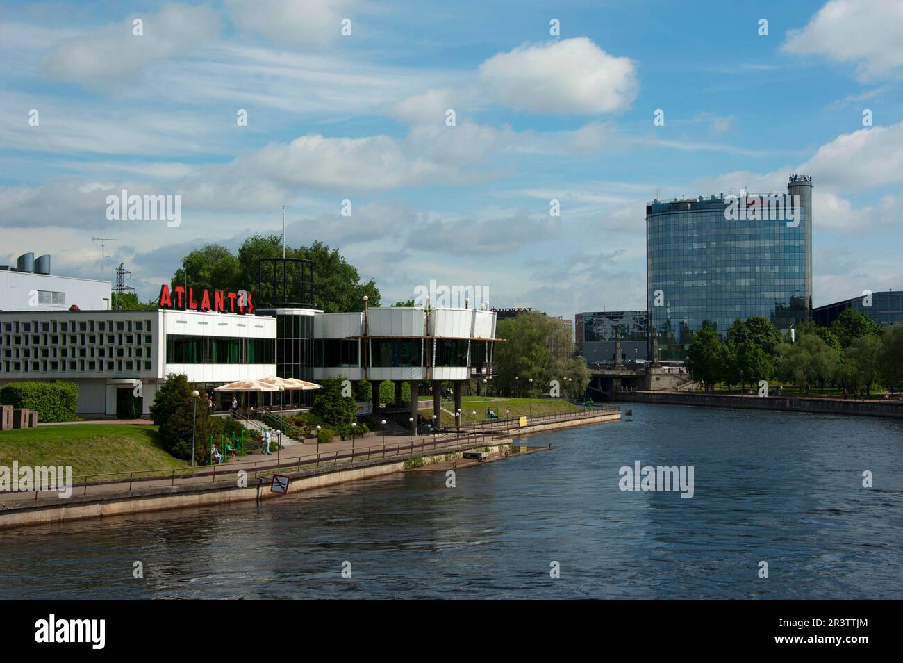 Houses at river Emajogi, Tartu, Estonia, Baltic states Stock Photo Alamy