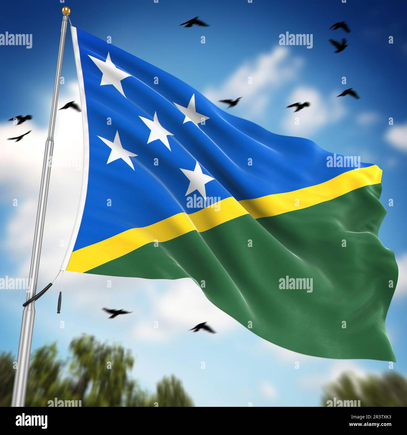 Flag Of The Solomon Islands Stock Photo Alamy