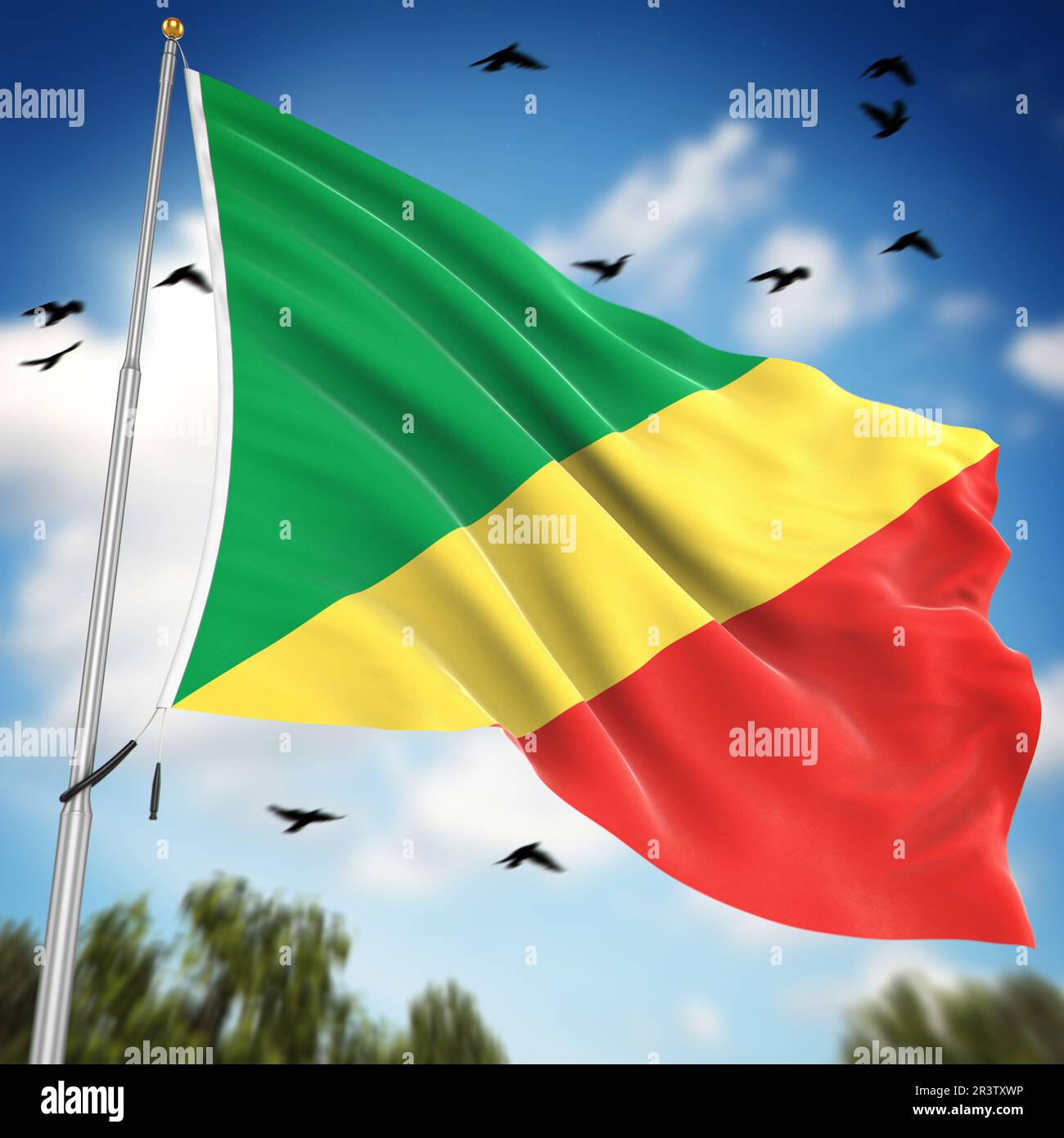 Flag of the Republic of the Congo Stock Photo - Alamy