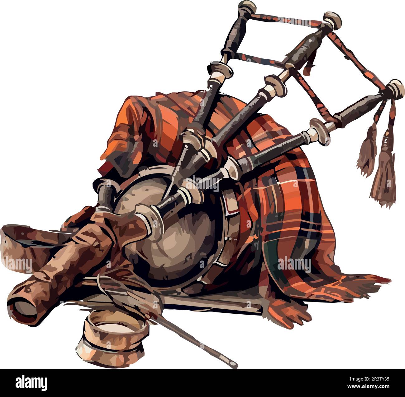 bagpipe instrument on white background Stock Vector Image & Art Alamy