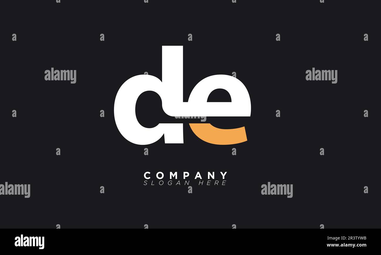 DE Alphabet letters Initials Monogram logo Stock Vector