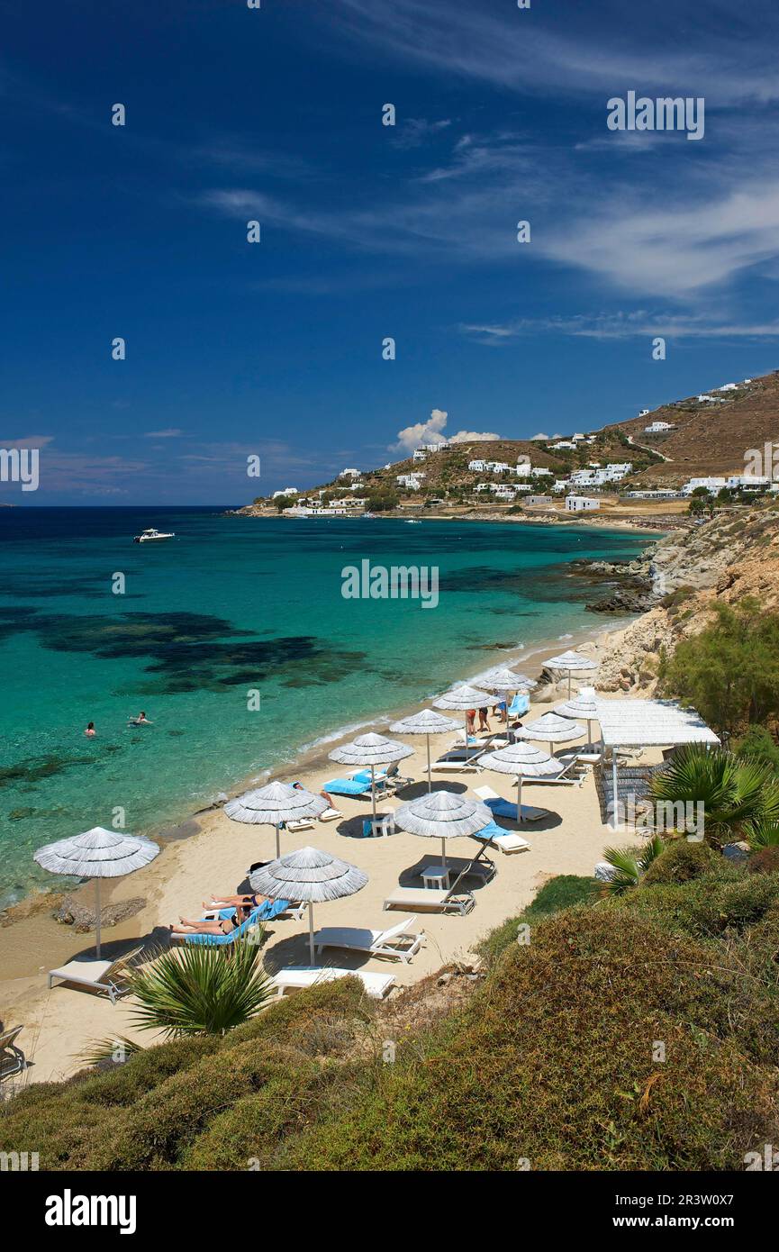 Beach in Agios Ioannis, Mykonos, Cyclades, Greece Stock Photo - Alamy