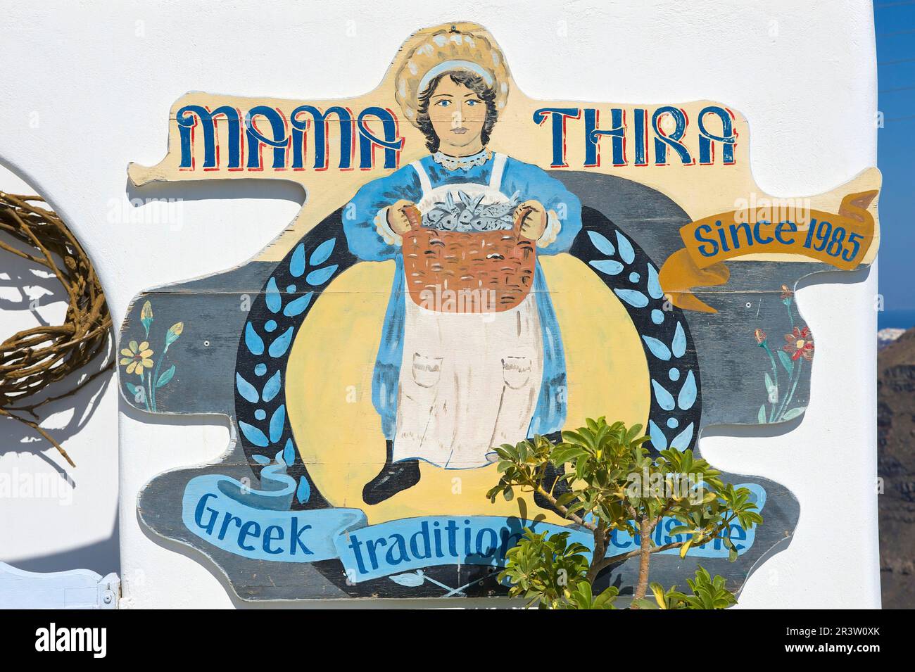 Restaurant Mama Thira, Firostefani, Santorini, Cyclades, Greece Stock