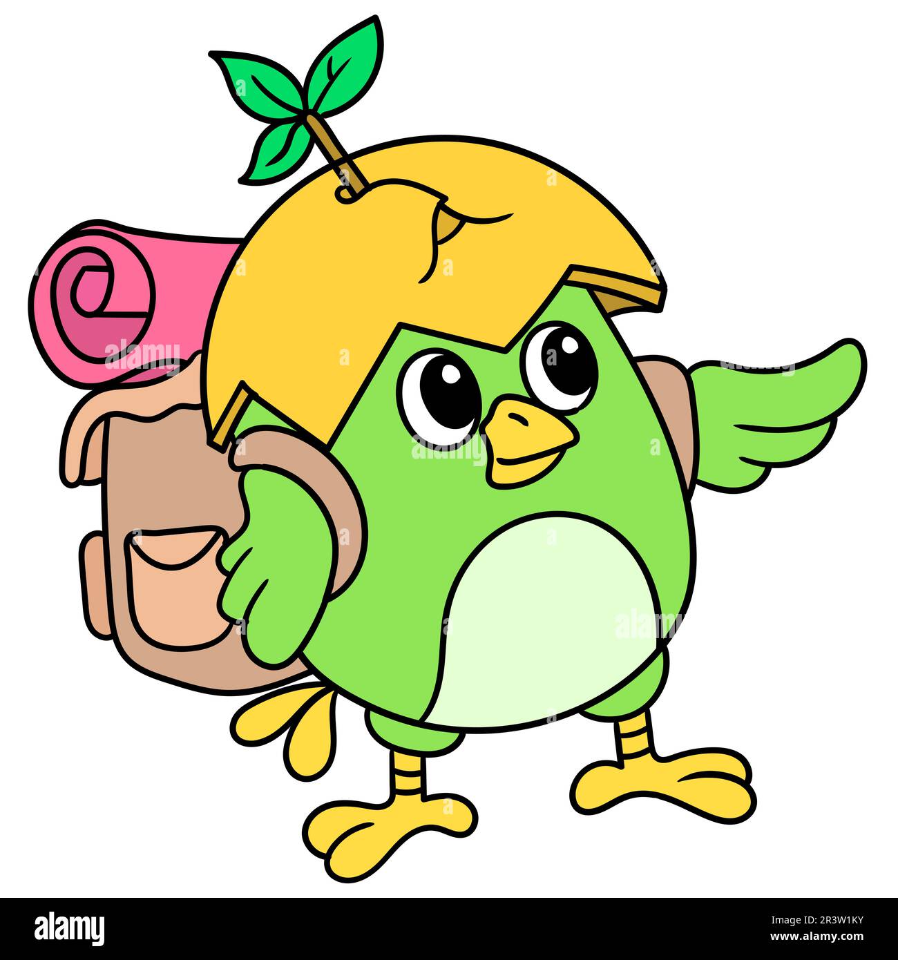 Adventurous chicks look for new things, doodle icon image kawaii Stock Photo