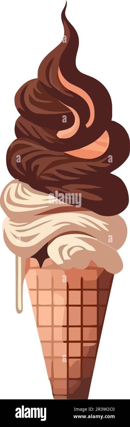 Summer sweetness Gourmet ice cream cones melting Stock Vector Image ...