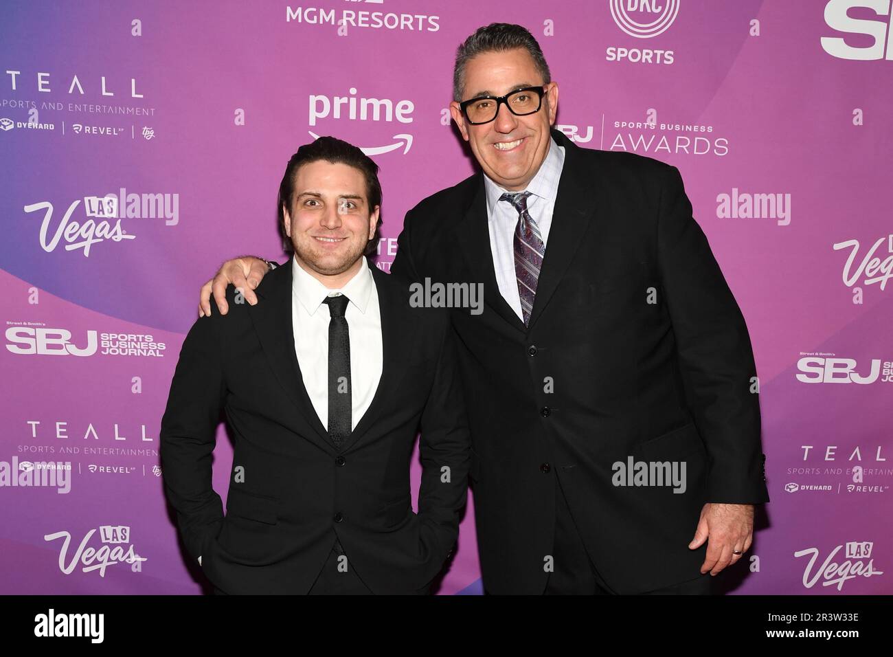 New York, USA. 24th May, 2023. Daniel Rush and Andrew Salomon walking the  red carpet at 16th annual Sports Business Awards at the Marriott Marquis at  Times Square in New York, NY